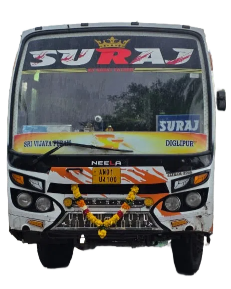 Suraj Transport premium bus interior with comfortable seats